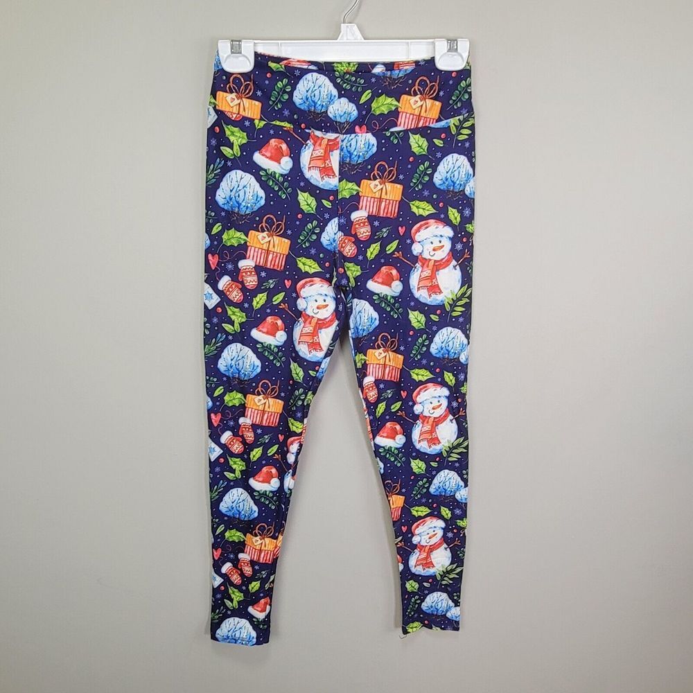 Dren‎ Designs Christmas Snowman Polyester Spandex Ankle Leggings One Size